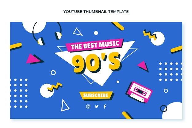 Hand Drawn 90s Birthday YouTube Thumbnail – Free Download