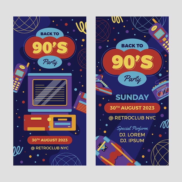 Colorful 90s Party Template – Free Download, Free Stock Photo