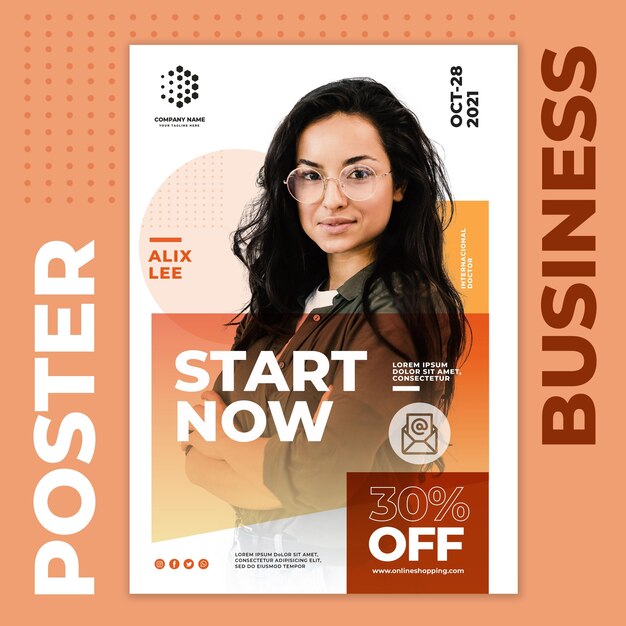 Business Poster Template for Your Projects – Free Download