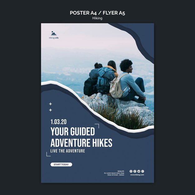 Hiking Poster Template – Free Download, Download Free Stock Photo