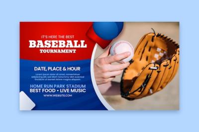 Baseball Banner Template Design – Free Download