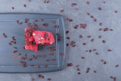 Turkish Delight Rahat Lokum with Pistachios on Grey Wooden Board – Free Stock Photo Download