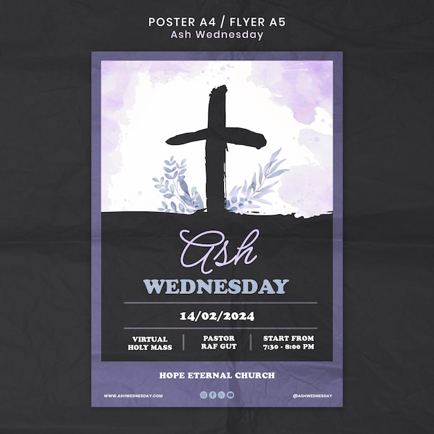 Ash Wednesday Celebration Poster Template – Free Download