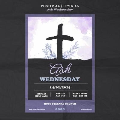 Ash Wednesday Celebration Poster Template – Free Download