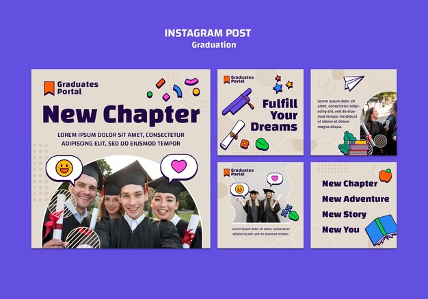 Graduation Celebration Instagram Posts – Free Download of Stunning PSD Templates