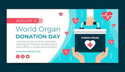 Horizontal Banner Template for World Organ Donation Day – Free Download