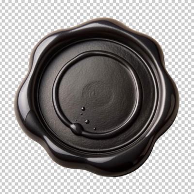 Black Wax Seal on Transparent Background – Free Download