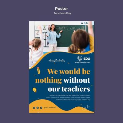 Vertical Poster Template for Teacher’s Day – Free Download