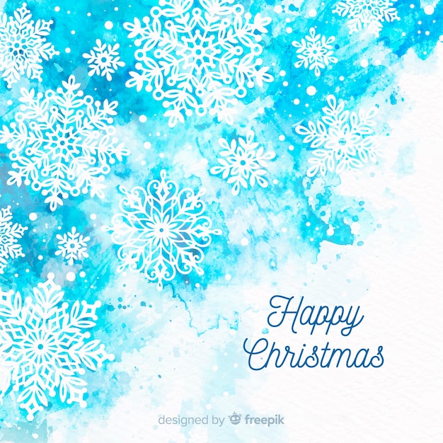 Snowflakes Christmas Background in Watercolor Style – Free Download