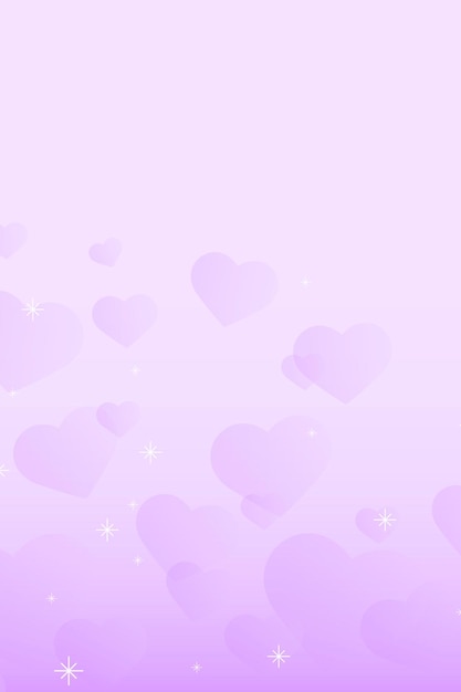 Vector Sparkle Heart Pattern on Purple Background – Free Download