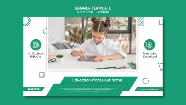 E-learning Banner Template with Photo – Free Download