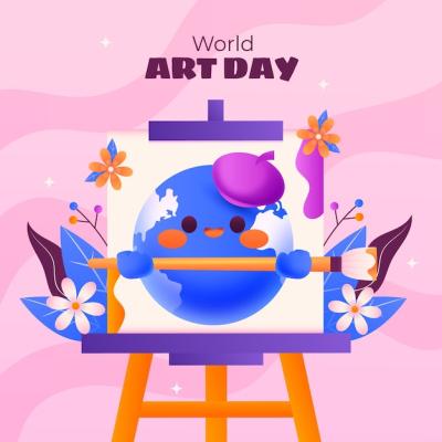 Gradient Illustration for World Art Day: Free Download