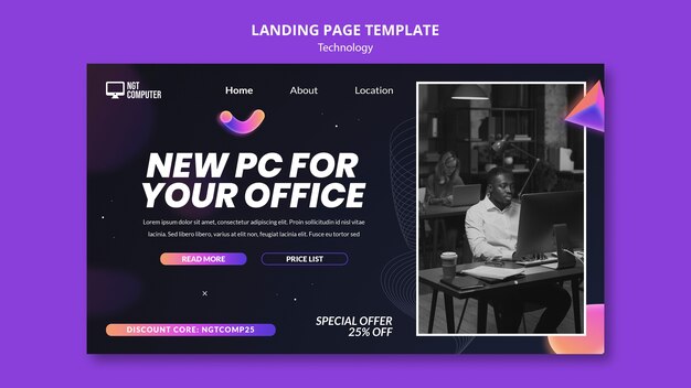 Technology Landing Page Template Design – Free Download