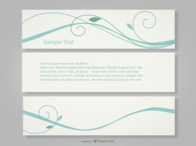 Turquoise Swirls Banners – Free Download