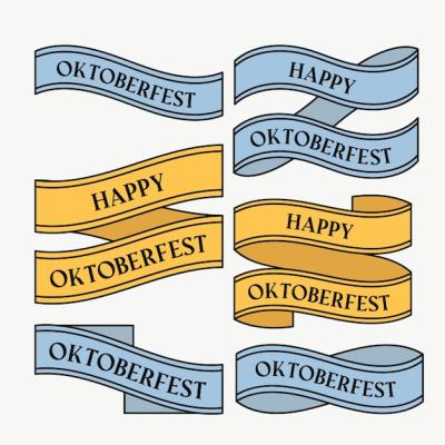 Oktoberfest Ribbons in Flat Design – Free Download