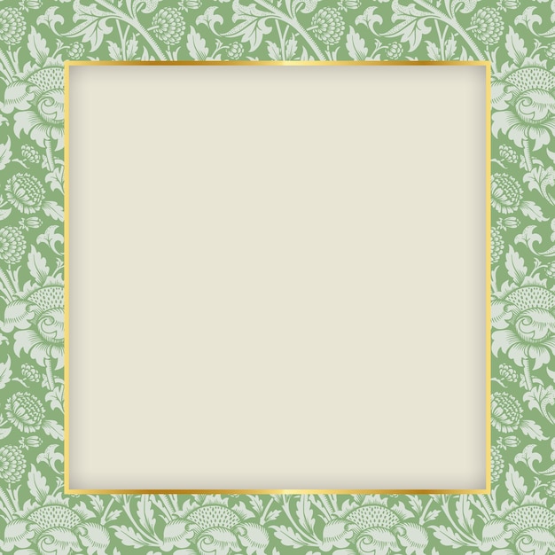 Nature Ornament Frame Pattern Inspired by William Morris – Free to Download