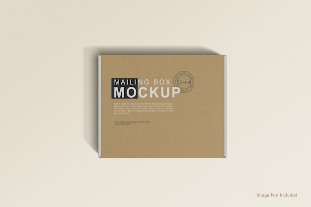 Mailing Box Mockup – Top Angle View for Free Download