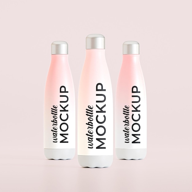 Realistic 3D Bottled Water Bottle Mockup for Free Download