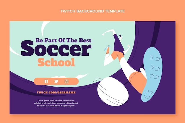 Flat Soccer School Twitch Background – Free Download