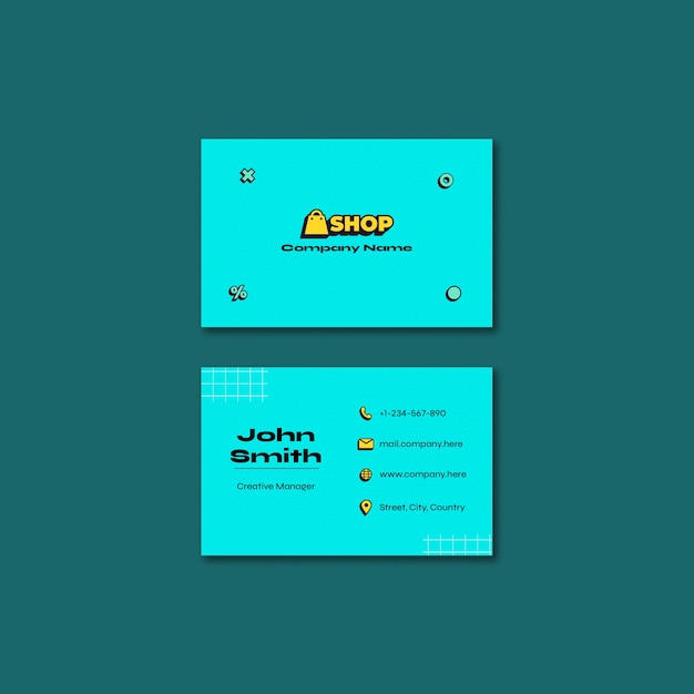 Retro E-Commerce Business Card Template – Free Download