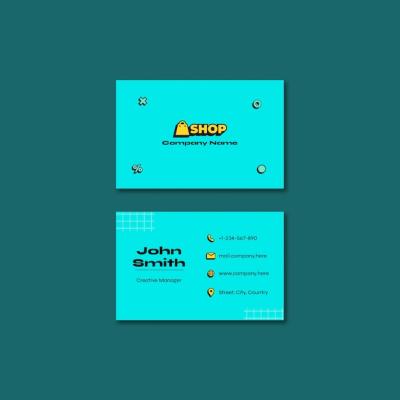 Retro E-Commerce Business Card Template – Free Download