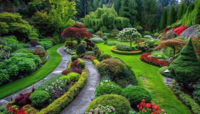 Explore the Beauty of Butchart Garden on a Hill â Free Download