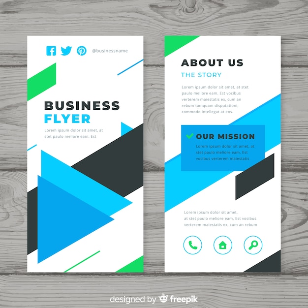 Modern Business Flyer with Geometric Design – Free to Download