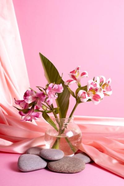 Beautiful Lilies on a Pink Background – Free Stock Photo for Download