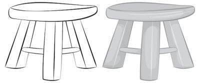 Simplified Stool Illustration in Vector – Free Download