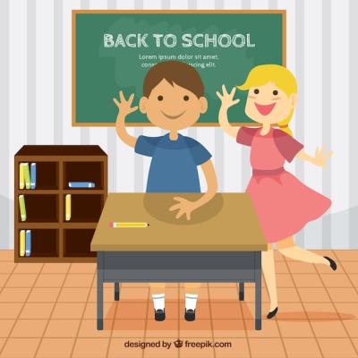 Charming Classroom Illustration of Students – Free Download