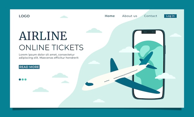 Hand Drawn Airline Fluid Shapes Landing Page – Free Download