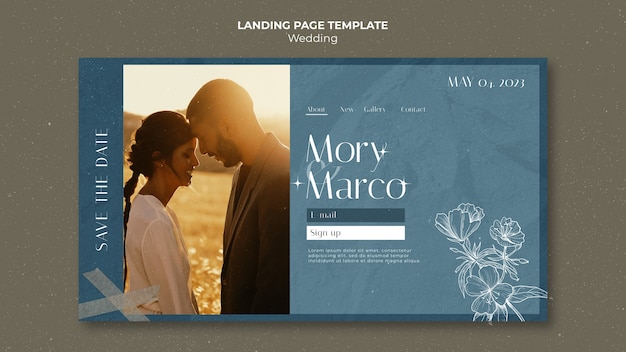 Floral Wedding Celebration Landing Page Template – Free Download