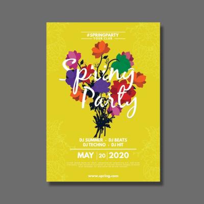 Spring Party Poster Template – Free Download