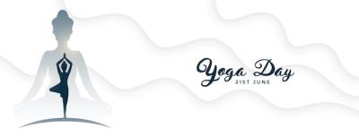 Elegant Yoga Day White Banner for Spiritual Therapy – Free Download