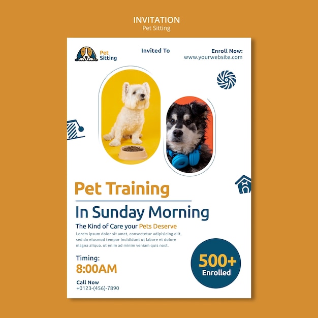 Pet Sitting Invitation Template – Free Download, Free Stock Photo