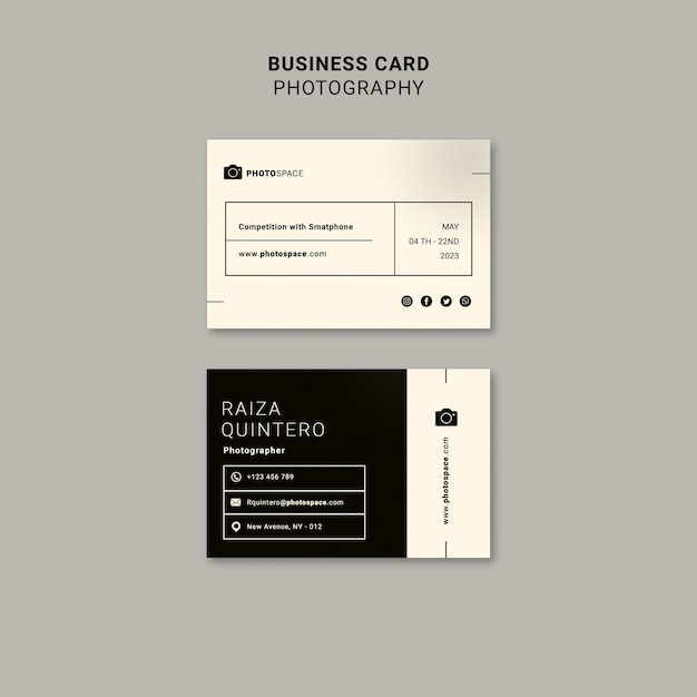 Gradient Photography Concept Business Card – Free Download