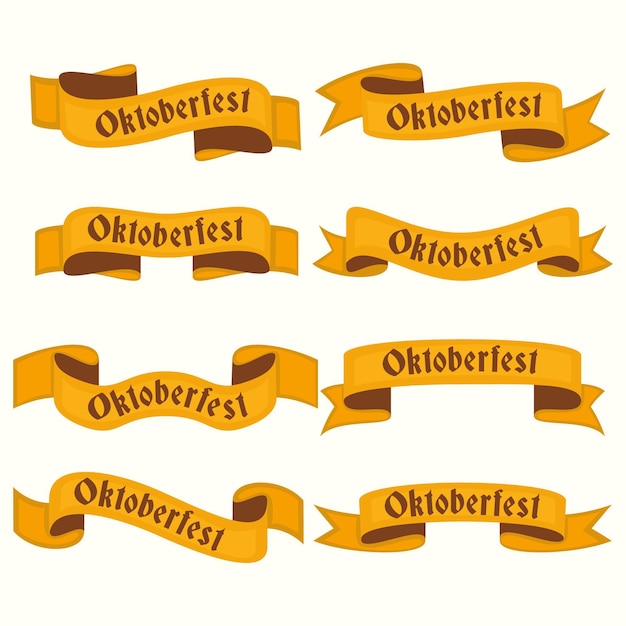 Oktoberfest Ribbons Collection in Flat Design – Free Download