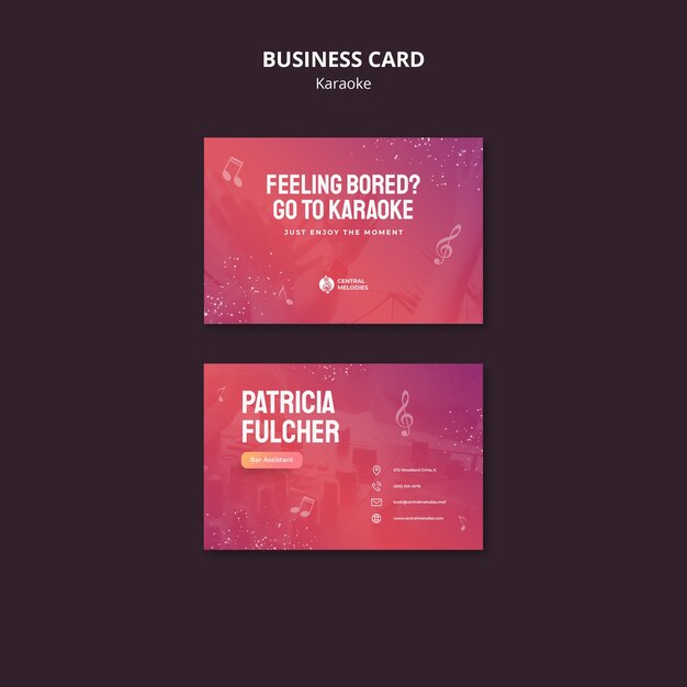 Karaoke Party Business Card Template – Download Free Stock Photo