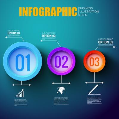 Infographic Layout with Colorful Option Marking Tags – Free Download