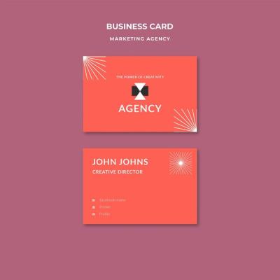 Flat Design Marketing Agency Business Card – Download for Free