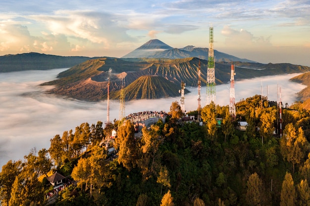 Stunning River Landscape Surrounded by Lush Forest and Antennas – Free Stock Photo for Download