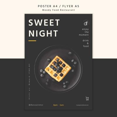 Sweet Night Restaurant Menu Poster – Free Download, Download Free Stock Photo