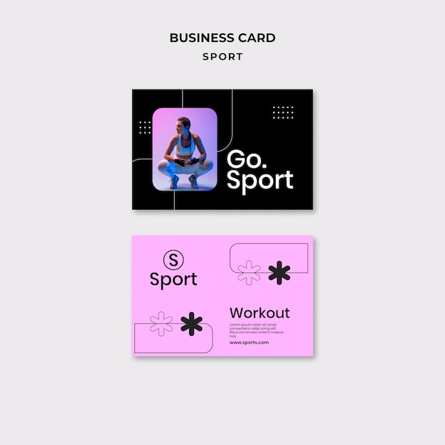 Business Card Template for Workout Concept – Free Download