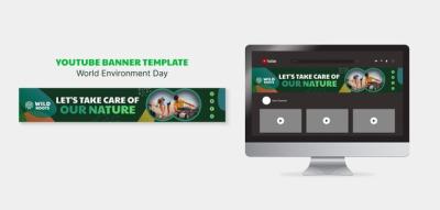 Horizontal YouTube Banner Template for World Environment Day Celebration – Free to Download