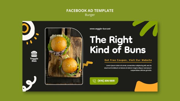 Flat Design Burger Template – Free Download