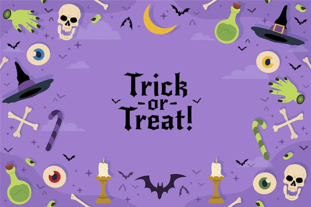 Flat Background for Halloween Celebration – Free to Download