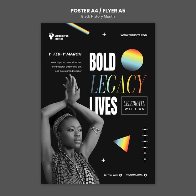 Black History Month Celebration Poster Template – Free Download