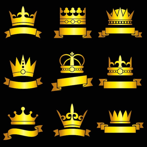 Medieval Gold Crowns and Ribbon Set – Free Download