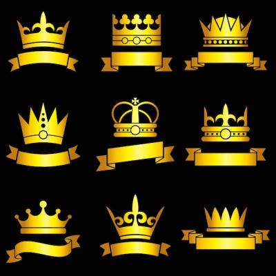 Medieval Gold Crowns and Ribbon Set – Free Download