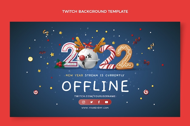 Realistic New Year Twitch Background – Free Download